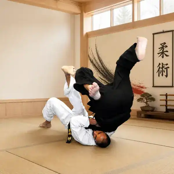 Adult Ju-Jitsu ground technique with controlled positioning