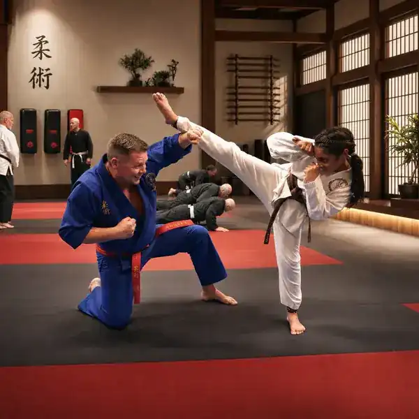 Sensei Steve McDade leading Ju-Jitsu pad training